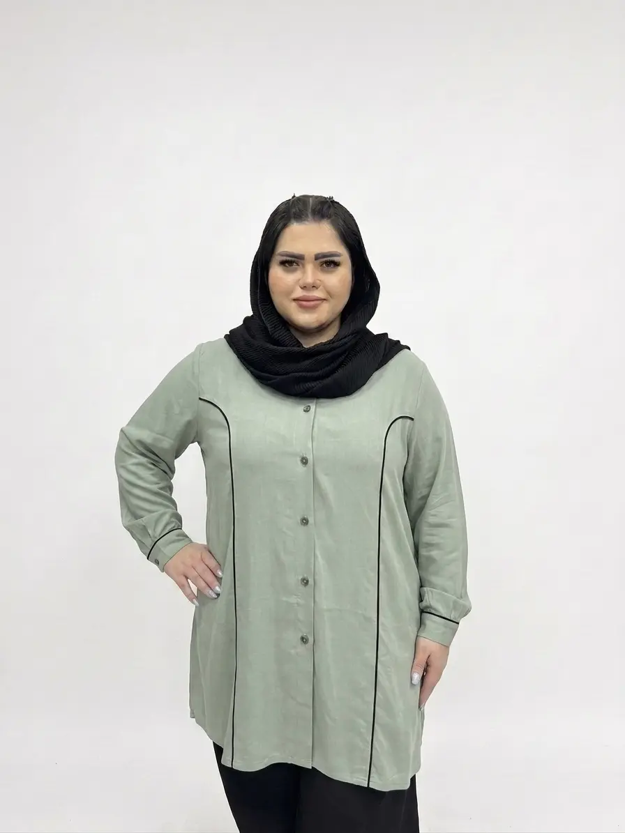 مانتو سایز بزرگ زنانه مدل طرح عصایی (در ۶ رنگ متنوع)
